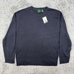 Marshall Fields Sweater Men's L Navy NWT Cotton Blend Lightweight Old Money‎